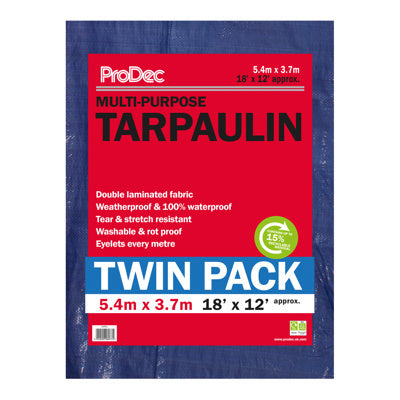 ProDec Twin Pack 18' x 12' Blue Tarpaulin