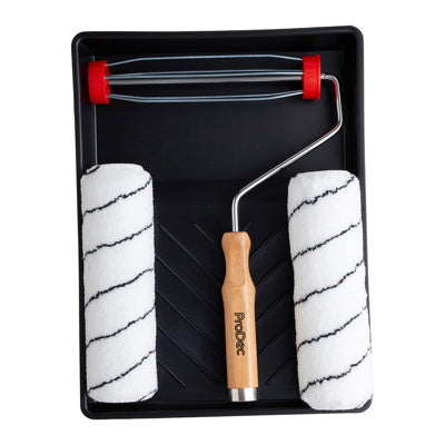 ProDec Advance 9" x 1.75" Twin Medium Pile Microfibre Roller Kit - Wooden Handle