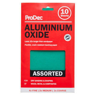 ProDec 10pk Ali Oxide Sheets 230mm x 140mm - Assorted Grits