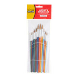 Fit For The Job 12pc Artists Brush Set - Colour Handles