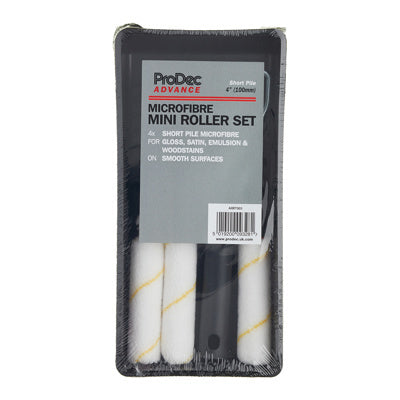 ProDec Advance 4" Short Pile Microfibre Mini Roller, Frame & Tray Kit