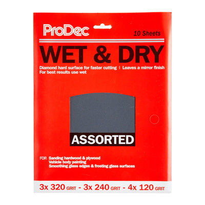ProDec 10pk Wet & Dry 230mm x 280mm - Assorted Grades