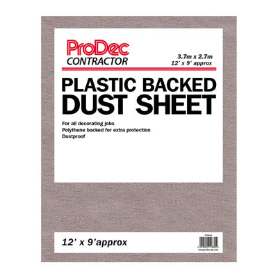 ProDec Contractor 12' x 9' Contractor Poly Backed Cotton Twill Dust Sheet
