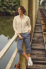 Weird Fish Salena 3/4 Length Trousers in Blue Mirage