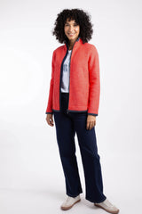 Weird Fish Ariana Full Zip Grid Fleece in Acer Red