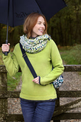 Weird Fish Beye 1/4 Zip Grid Fleece in Tarragon