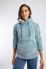 Weird Fish Yara Cosy Fleece Hoodie in Deep Ocean