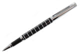 Black & Chrome Checker Roller Ball Pen by Dalaco