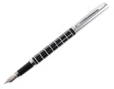Black & Chrome Checker Fountain Pen by Dalaco