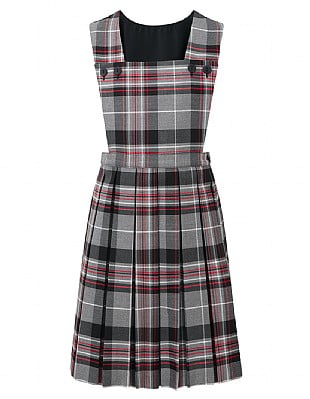 Blue Max Banner Prestwick Tartan Pinafore 1EL - Grey