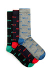 Weird Fish Ronan Branded Bones Sock 3 Pack in Multi