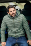 Weird Fish Flete Lightweight Showerproof Padded Jacket in Military Green
