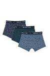 Weird Fish Ashridge Boxer Shorts 3 Pack in Ash Blue