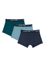 Weird Fish Ashridge Boxer Shorts 3 Pack in Deep Teal