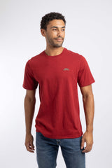 Weird Fish Fished Branded T-Shirt in Barn Red