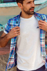 Weird Fish Fished Branded T-Shirt in Dusty White