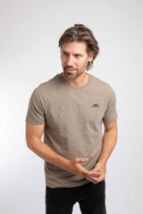 Weird Fish Fished Branded T-Shirt in Mocha