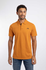 Weird Fish Miles Pique Polo Shirt in Caramel
