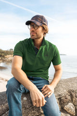 Weird Fish Miles Pique Polo Shirt in Irish Moss