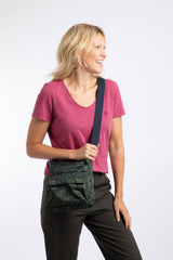 Weird Fish Kait Printed Cross Body Bag in Cypress Green