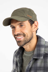 Weird Fish Bowers Waxed Canvas Cap in Fir Green