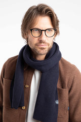 Weird Fish Stornoway Ribbed Scarf in Midnight