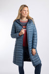 Weird Fish Ravinia Lightweight Padded Long-Line Jacket in Ash Blue