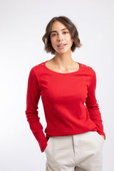 Weird Fish Maine Ribbed Outfitter T-Shirt in Pomegranate