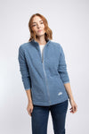 Weird Fish Cheryl Textured Full Zip Fleece in Estate blue