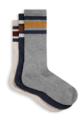 Weird Fish Darwin Ribbed Boot Socks 3 Pack in Navy