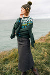 Weird Fish Juda Longline Denim Skirt in Black