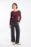 Weird Fish Cora Wide Leg Jeans in Black