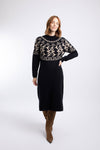 Weird Fish Vondra Knitted Jumper Dress in Midnight