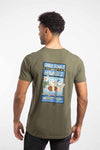 Weird Fish Only Fowls and Hawkses Back Print Artist T-Shirt in Deep Lichen Green