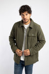 Weird Fish Boyd Polar Fleece Shacket in Dark Olive