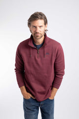 Weird Fish Brampton 1/4 Zip Sweatshirt in Deep Crimson