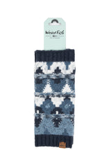 Weird Fish Shutt Fair Isle Wrist Warmers in Ash Blue