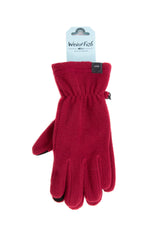 Weird Fish Fordell Microfleece Gloves in Red Grape