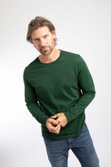 Weird Fish Fins Branded Long Sleeve T-Shirt in Pine