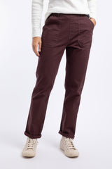 Weird Fish Malorri Chino Trousers in Mulled Wine