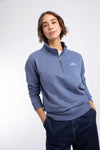 Weird Fish Avery 1/4 Zip Sweatshirt in Faded Blue