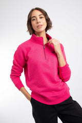 Weird Fish Avery 1/4 Zip Sweatshirt in Foxglove
