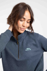 Weird Fish Avery 1/4 Zip Sweatshirt in Navy