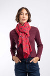 Weird Fish Marelia Printed Scarf in Acer Red