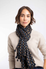 Weird Fish Marelia Printed Scarf in Yellow Iris