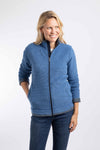Weird Fish Ariana Full Zip Grid Fleece in Estate blue