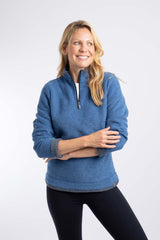 Weird Fish Beye 1/4 Zip Grid Fleece in Estate blue