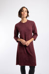 Weird Fish Astra Knitted Dress in Deep Crimson