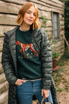 Weird Fish Pointer Intarsia Knitted Jumper in Bottle Green