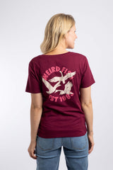 Weird Fish Elswyth Back Print Cotton Graphic T-Shirt in Red Grape